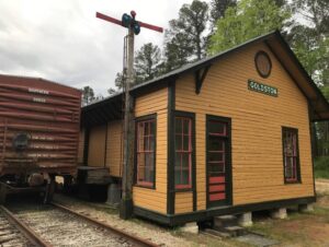 Goldston Depo in the railyard of the North Carolina Railway Museum, Inc